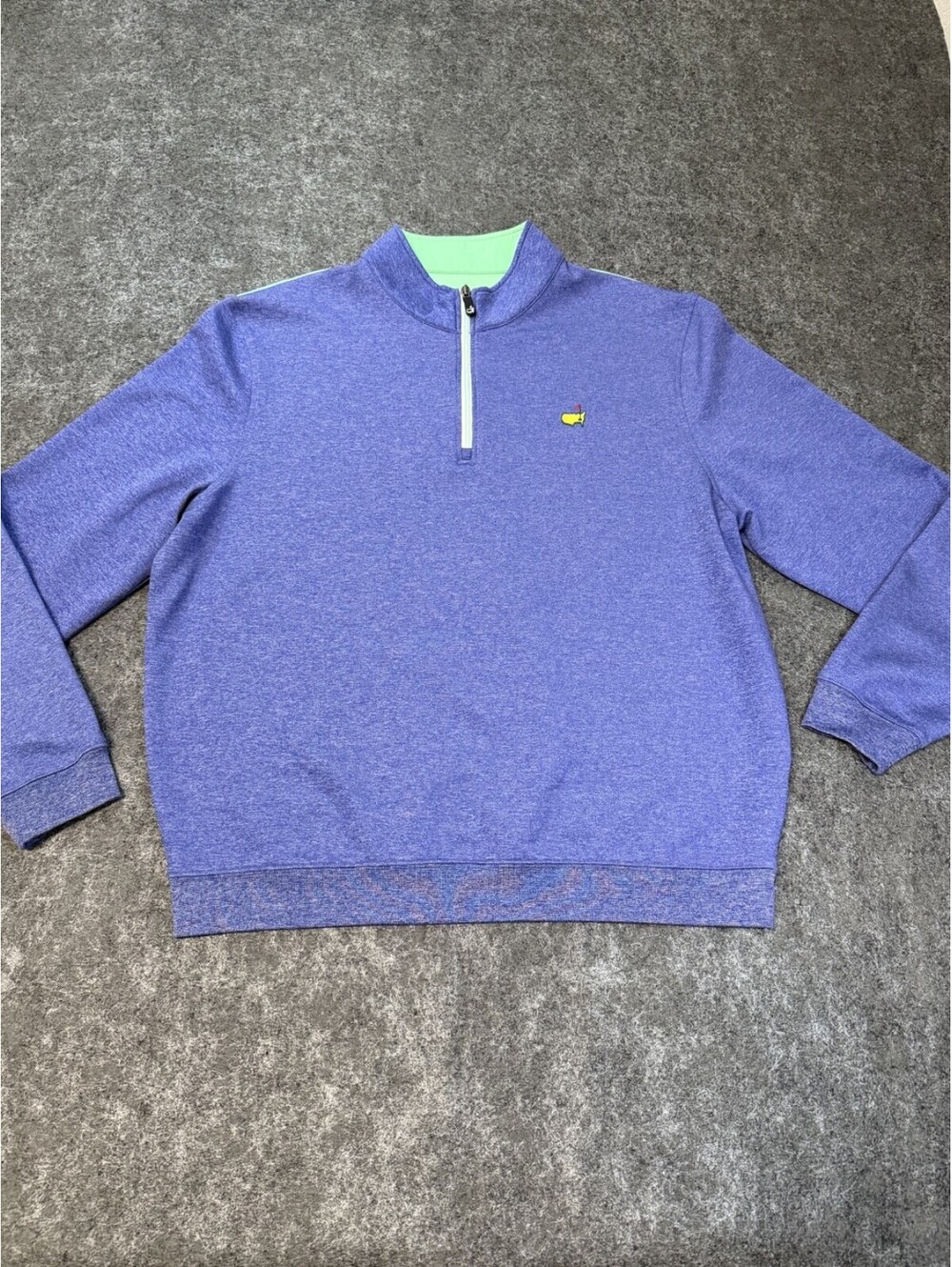 Masters Tech Masters Tournament Blue 1/4 Zip Performance Pullover Mens XL